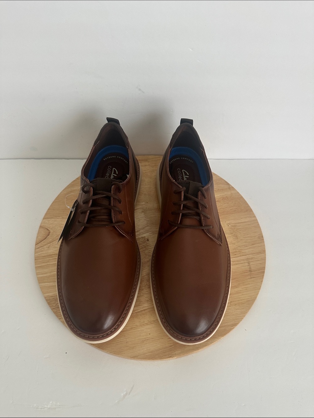 Clarks Brantin Plain Mens Round Closed Toe Oxford Shoes